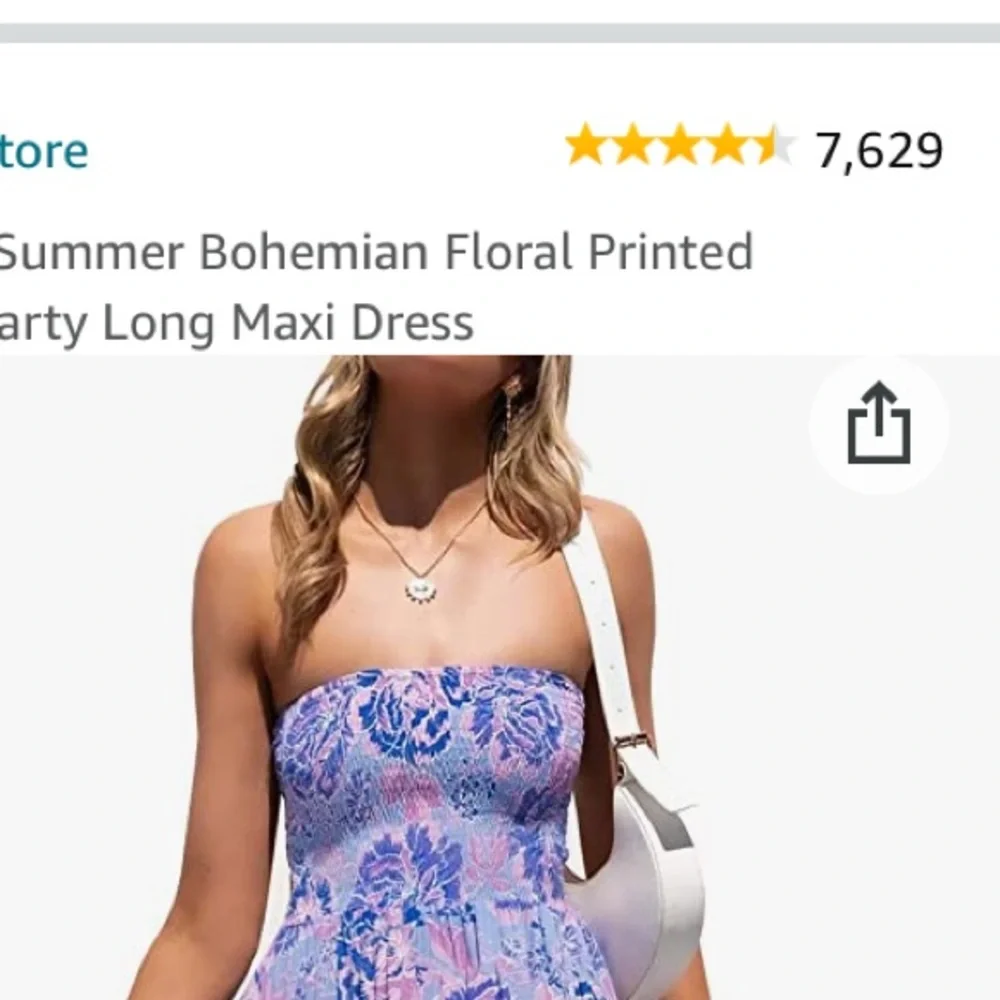 NWT ZESICA Women's Bohemian Floral Printed Strapless Maxi Dress - Picture 6 of 6